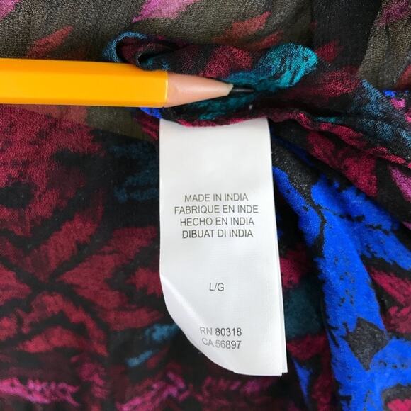 Lucky Brand Women's Size L Geometric All Over Print Blouse - Picture 6 of 6